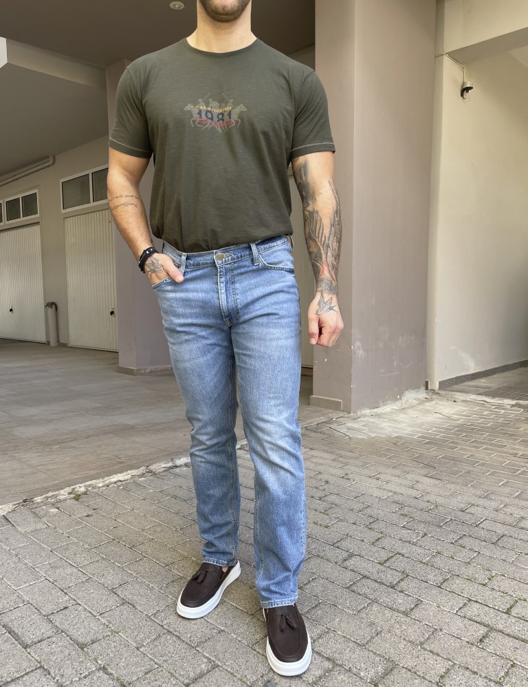 Lee Daren Zip Fly ανδρικό ανοιχτό μπλε ξεβαμμένο τζιν 112367189 φωτογραφία